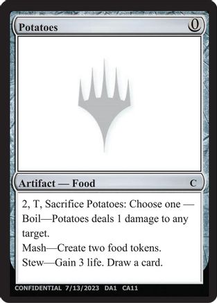 Image of Potatoes (-) - Un-Known Event Playtest Cards