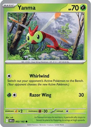 Image of Yanma 002/182  - Reverse Holofoil SV10 Destined Rivals - Common