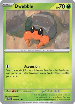 Image of Dwebble 011  - Reverse Holofoil SV10 Destined Rivals - Common