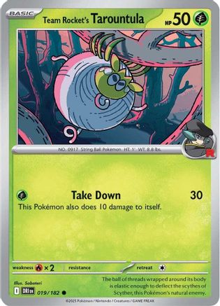 Image of Team Rocket's Tarountula 019  SV10 Destined Rivals - Common