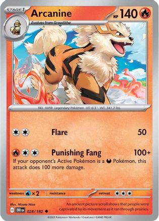 Image of Arcanine 028  SV10 Destined Rivals - Uncommon