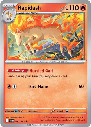 Image of Rapidash 030/182  SV10 Destined Rivals - Uncommon