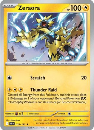 Image of Zeraora 078  - Reverse Holofoil SV10 Destined Rivals - Rare