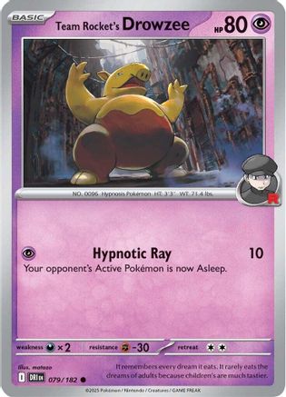 Image of Team Rocket's Drowzee 079  SV10 Destined Rivals - Common