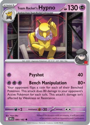 Image of Team Rocket's Hypno 080  SV10 Destined Rivals - Uncommon