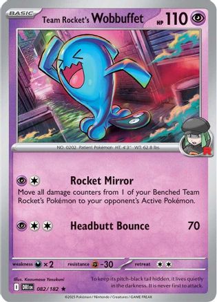 Image of Team Rocket's Wobbuffet 082  - Holofoil SV10 Destined Rivals - Rare