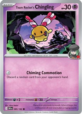 Image of Team Rocket's Chingling 085  - Reverse Holofoil SV10 Destined Rivals - Common
