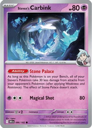 Image of Steven's Carbink 086  - Reverse Holofoil SV10 Destined Rivals - Common