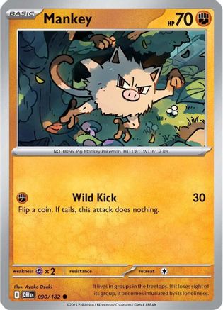Image of Mankey 090  SV10 Destined Rivals - Common