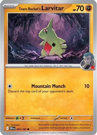 Image of Team Rocket's Larvitar 094  SV10 Destined Rivals - Common