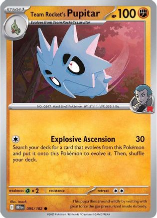 Image of Team Rocket's Pupitar 095  - Reverse Holofoil SV10 Destined Rivals - Common