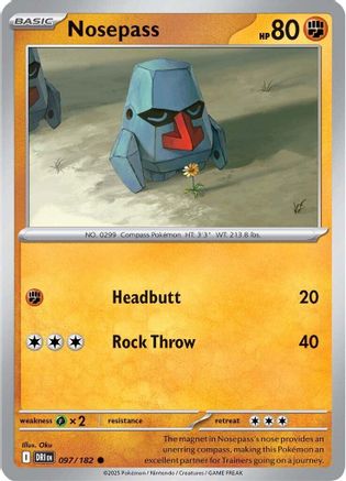 Image of Nosepass 097  - Reverse Holofoil SV10 Destined Rivals - Common