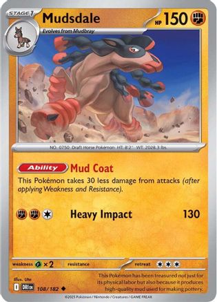 Image of Mudsdale 108  - Reverse Holofoil SV10 Destined Rivals - Uncommon