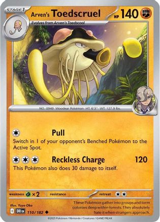 Image of Arven's Toedscruel 110  - Reverse Holofoil SV10 Destined Rivals - Uncommon