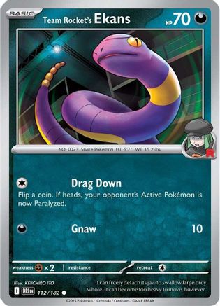 Image of Team Rocket's Ekans 112  - Reverse Holofoil SV10 Destined Rivals - Common