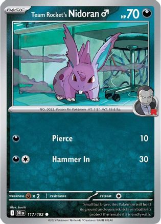 Image of Team Rocket's Nidoran M 117  SV10 Destined Rivals - Common