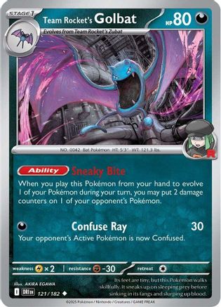 Image of Team Rocket's Golbat 121  - Reverse Holofoil SV10 Destined Rivals - Uncommon