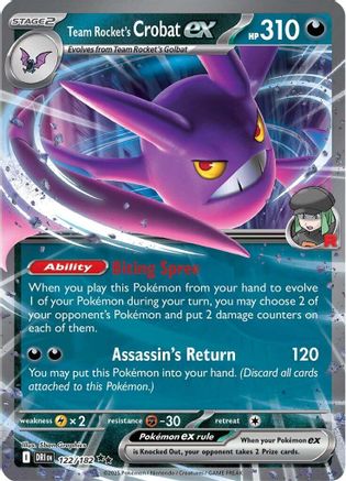 Image of Team Rocket's Crobat ex 122/182  - Holofoil SV10 Destined Rivals - Double Rare
