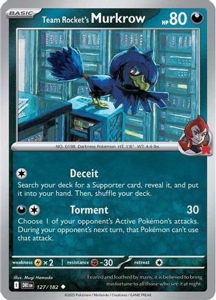 Image of Team Rocket's Murkrow 127/182  SV10 Destined Rivals - Uncommon
