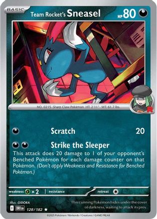 Image of Team Rocket's Sneasel 128  - Holofoil SV10 Destined Rivals - Rare