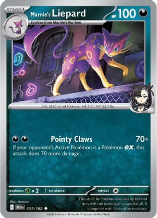 Image of Marnie's Liepard 131  - Reverse Holofoil SV10 Destined Rivals - Uncommon