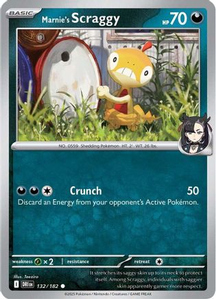Image of Marnie's Scraggy 132  - Reverse Holofoil SV10 Destined Rivals - Common