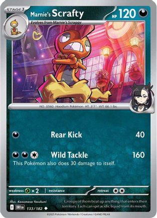 Image of Marnie's Scrafty 133  - Reverse Holofoil SV10 Destined Rivals - Uncommon