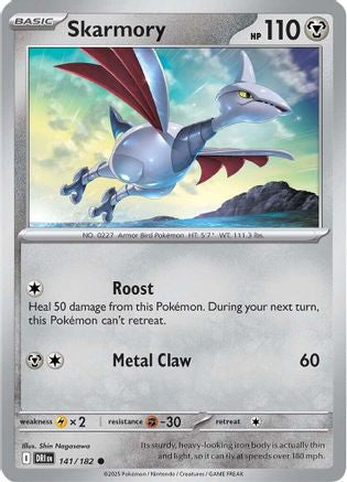 Image of Skarmory 141  - Reverse Holofoil SV10 Destined Rivals - Common