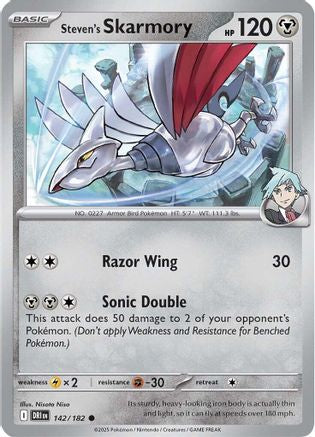 Image of Steven's Skarmory 142  - Reverse Holofoil SV10 Destined Rivals - Common
