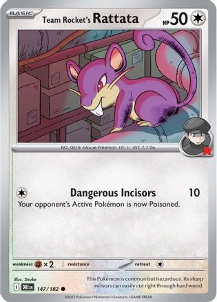 Image of Team Rocket's Rattata 147  SV10 Destined Rivals - Common