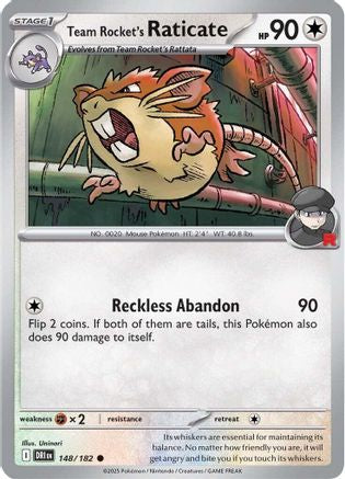 Image of Team Rocket's Raticate 148/182  SV10 Destined Rivals - Common