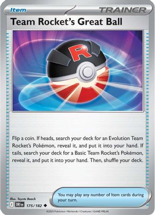 Image of Team Rocket's Great Ball 175  - Reverse Holofoil SV10 Destined Rivals - Uncommon