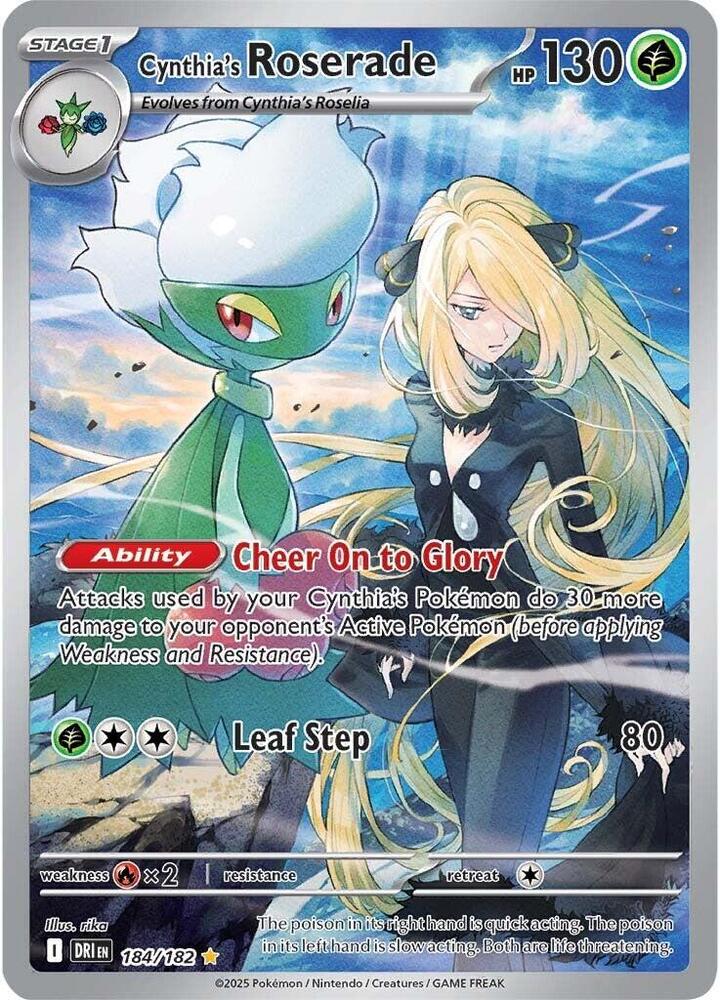 * Pokemon Cynthia's Roserade - 184/182 - SV10: Destined Rivals (DRI)