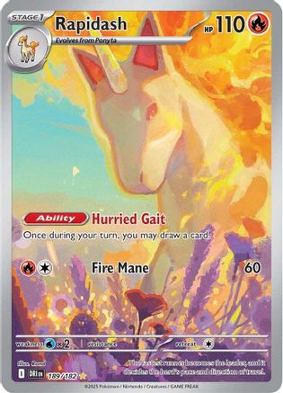 Image of Rapidash 189/182  - Holofoil SV10 Destined Rivals - Illustration Rare