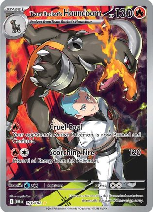 Image of Team Rocket's Houndoom 191/182  - Holofoil SV10 Destined Rivals - Illustration Rare