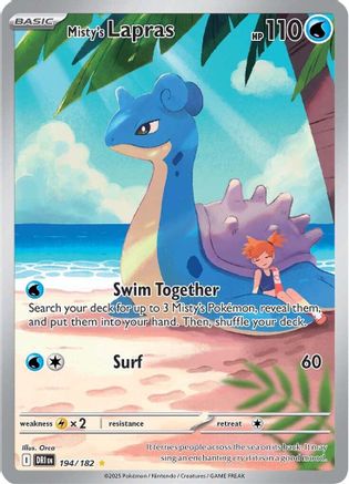 Image of Misty's Lapras 194/182  - Holofoil SV10 Destined Rivals - Illustration Rare