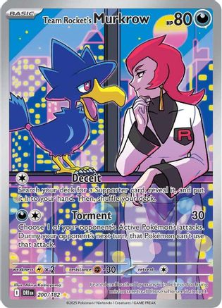 Image of Team Rocket's Murkrow 200/182  - Holofoil SV10 Destined Rivals - Illustration Rare