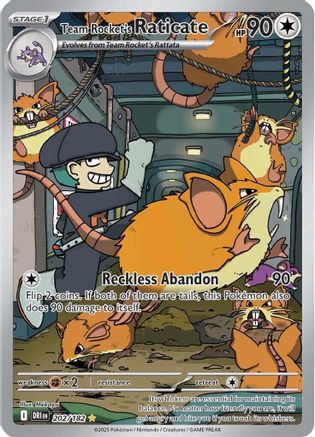 Image of Team Rocket's Raticate 202/182  - Holofoil SV10 Destined Rivals - Illustration Rare