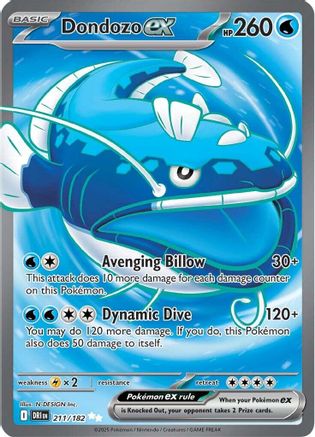 Image of Dondozo ex 211/182  - Holofoil SV10 Destined Rivals - Ultra Rare