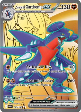 Image of Cynthia's Garchomp ex 215/182  - Holofoil SV10 Destined Rivals - Ultra Rare