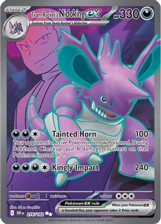 Image of Team Rocket's Nidoking ex 216/182  - Holofoil SV10 Destined Rivals - Ultra Rare