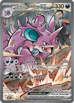 Image of Team Rocket's Nidoking ex 233/182  - Holofoil SV10 Destined Rivals - Special Illustration Rare