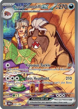 Image of Arven's Mabosstiff ex 235/182  - Holofoil SV10 Destined Rivals - Special Illustration Rare