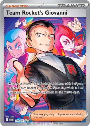 Image of Team Rocket's Giovanni 238/182  - Holofoil SV10 Destined Rivals - Special Illustration Rare