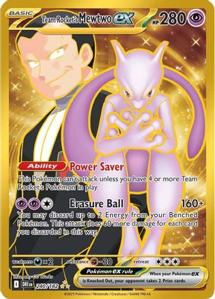 Image of Team Rocket's Mewtwo ex 240/182  - Holofoil SV10 Destined Rivals - Hyper Rare