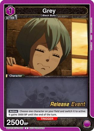 Image of Grey (005) (UEPR/BCV-1-005) - UE08BT Black Clover Release Event Cards