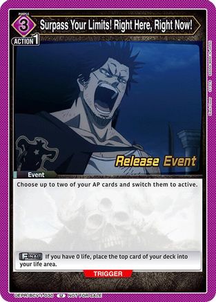 Image of Surpass Your Limits! Right Here, Right Now! (UEPR/BCV-1-030) - UE08BT Black Clover Release Event Cards