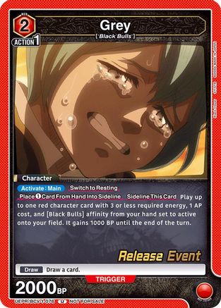 Image of Grey (076) (UEPR/BCV-1-076) - UE08BT Black Clover Release Event Cards