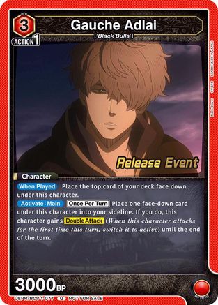 Image of Gauche Adlai (077) (UEPR/BCV-1-077) - UE08BT Black Clover Release Event Cards