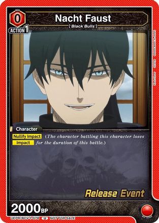 Image of Nacht Faust (078) (UEPR/BCV-1-078) - UE08BT Black Clover Release Event Cards